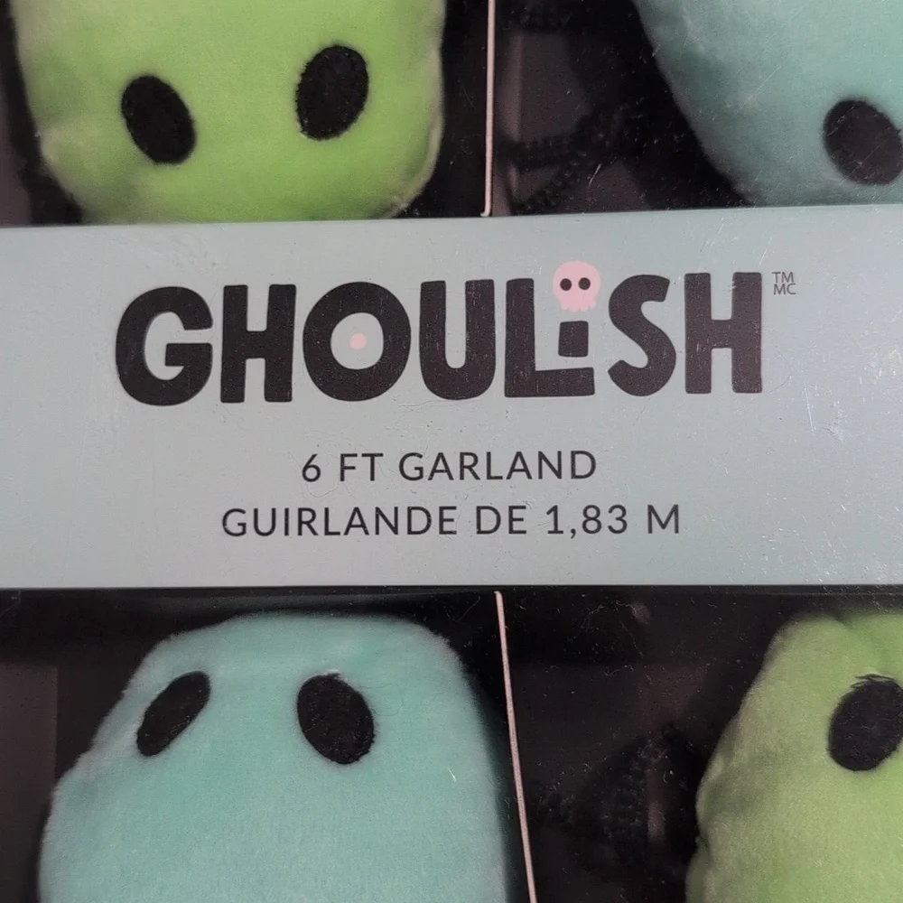 Goulish Plush Ghosts Halloween 6 Ft Garland